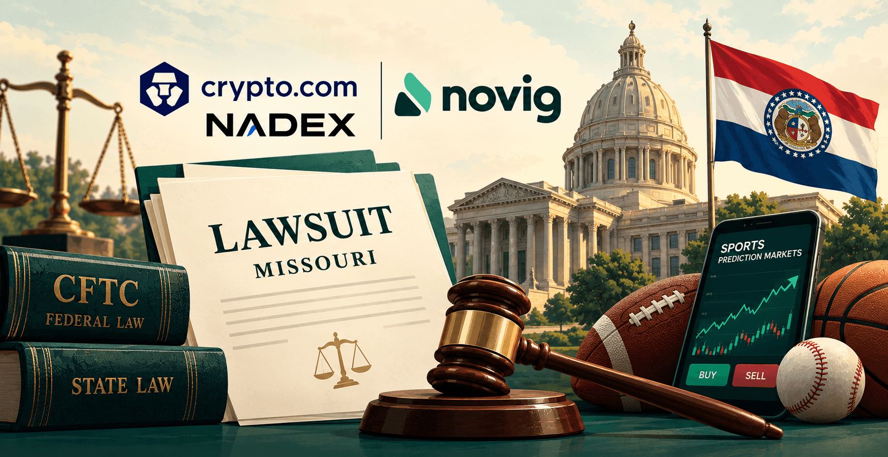 Crypto.com and Novig sue Missouri over prediction market classification as gambling News Image