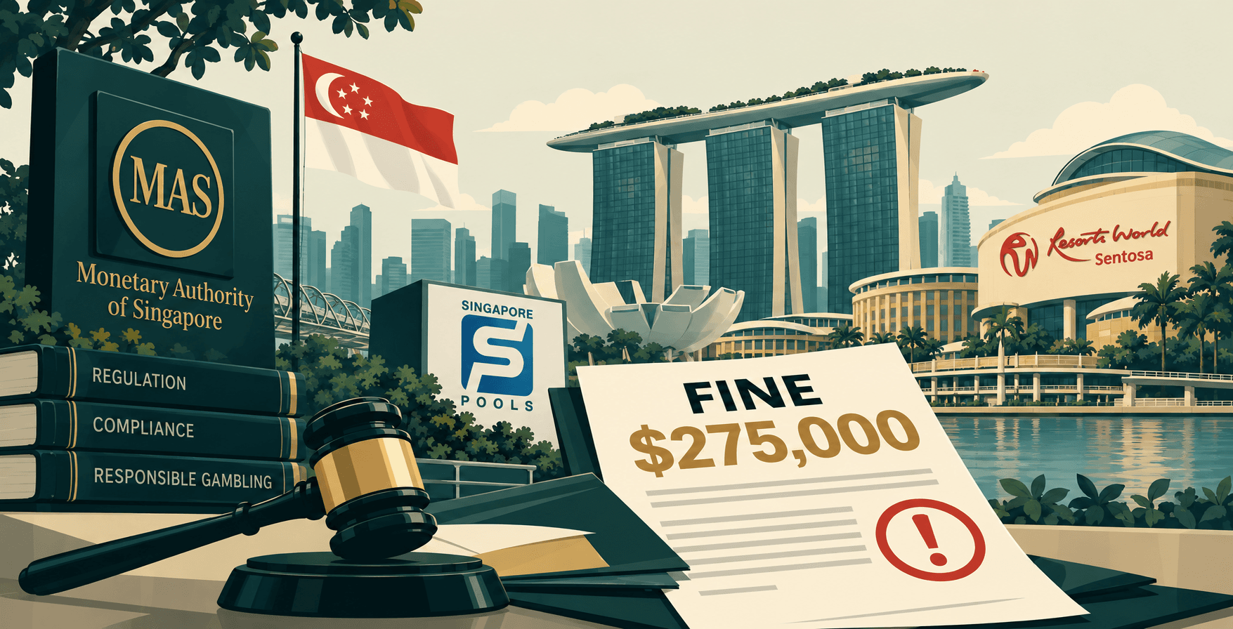 Singapore Regulator Fines Singapore Pools, Marina Bay Sands and Resorts World Sentosa $275,000 News Image